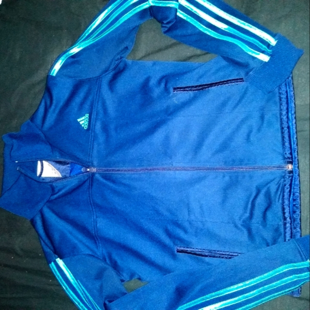 Adidas blue full zip medium jacket